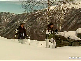 Gilda Roberts and Zafira Screw One Another in the Snow – Private Porn Sex Videos